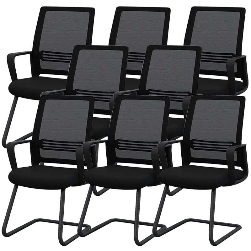 Modern & Contemporary Mid-Back Chair Conference Office Chair Black 8 Piece Set Clearhalo 'furn' 'furn_office_chair' 'Furniture' 'Office Chairs' 'Office Furniture' 'office_chair' 6121093