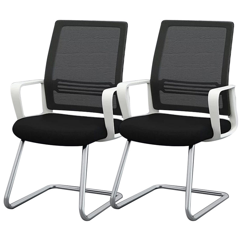 Modern & Contemporary Mid-Back Chair Conference Office Chair Matte Black 2 Piece Set Clearhalo 'furn' 'furn_office_chair' 'Furniture' 'Office Chairs' 'Office Furniture' 'office_chair' 6121098