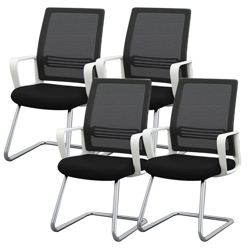 Modern & Contemporary Mid-Back Chair Conference Office Chair Matte Black 4 Piece Set Clearhalo 'furn' 'furn_office_chair' 'Furniture' 'Office Chairs' 'Office Furniture' 'office_chair' 6121100