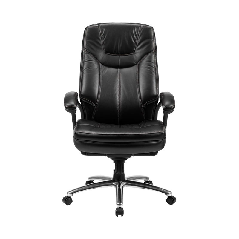 Fauteuil contemporain à bras rembourrés, mécanisme d'inclinaison, chaise de bureau noire