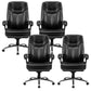 Fauteuil contemporain à bras rembourrés, mécanisme d'inclinaison, chaise de bureau noire