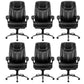 Fauteuil contemporain à bras rembourrés, mécanisme d'inclinaison, chaise de bureau noire