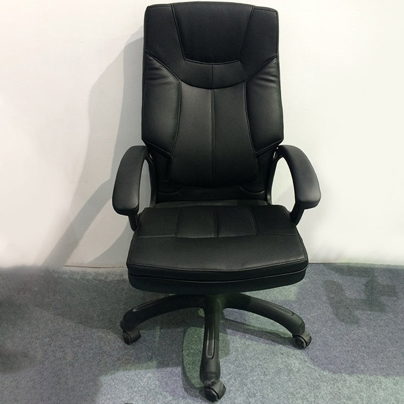 Fauteuil contemporain à bras rembourrés, mécanisme d'inclinaison, chaise de bureau noire