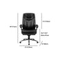 Fauteuil contemporain à bras rembourrés, mécanisme d'inclinaison, chaise de bureau noire