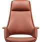 Chrome Frame No Distressing Office Chair Brown Faux Leather Managers Chair