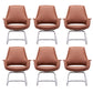 Chrome Frame No Distressing Office Chair Brown Faux Leather Managers Chair