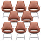 Chrome Frame No Distressing Office Chair Brown Faux Leather Managers Chair