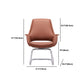 Chrome Frame No Distressing Office Chair Brown Faux Leather Managers Chair