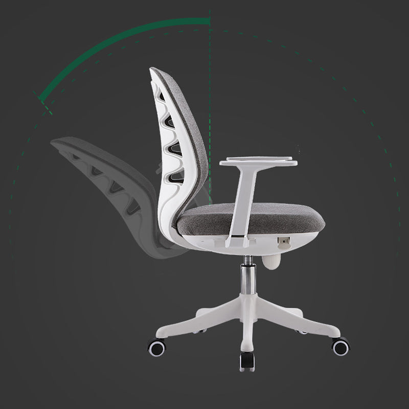 Contemporary Mid-Back Office Chair Gray Conference Fabric Swivel Chair Clearhalo 'furn' 'furn_office_chair' 'Furniture' 'Office Chairs' 'Office Furniture' 'office_chair' 6121227