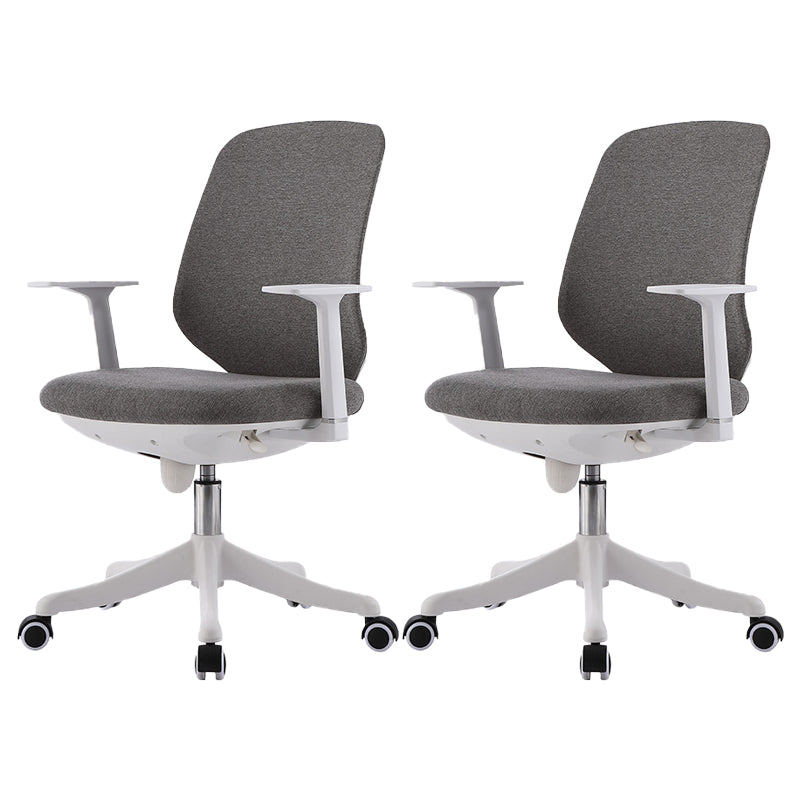 Contemporary Mid-Back Office Chair Gray Conference Fabric Swivel Chair With Arms 2 Piece Set Clearhalo 'furn' 'furn_office_chair' 'Furniture' 'Office Chairs' 'Office Furniture' 'office_chair' 6121228