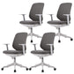 Contemporary Mid-Back Office Chair Gray Conference Fabric Swivel Chair With Arms 4 Piece Set Clearhalo 'furn' 'furn_office_chair' 'Furniture' 'Office Chairs' 'Office Furniture' 'office_chair' 6121229