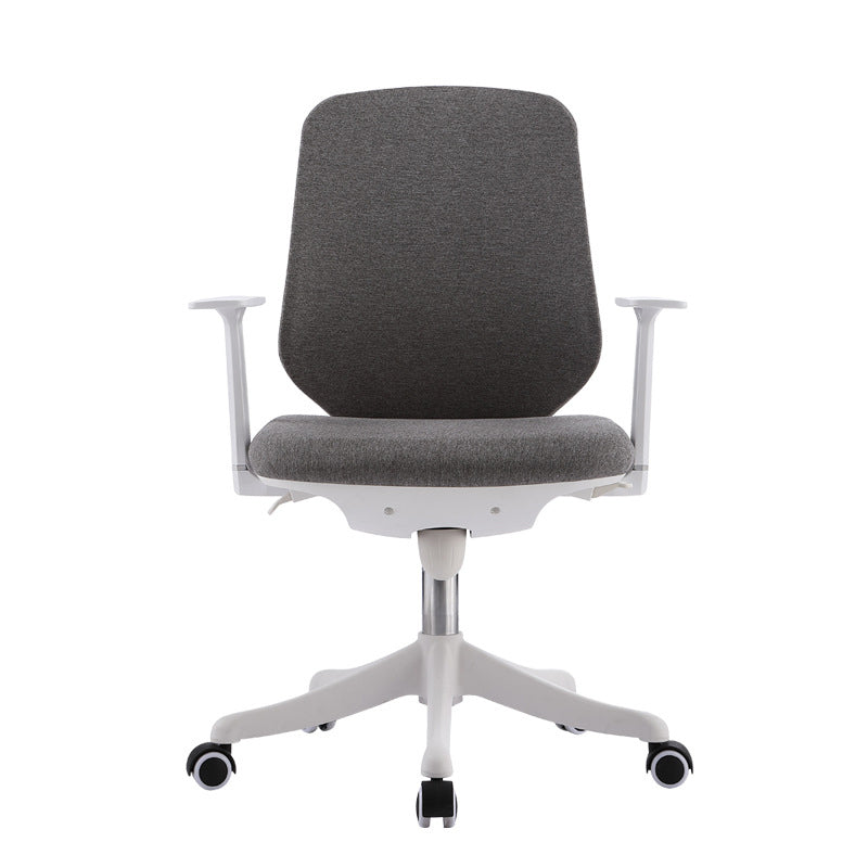 Contemporary Mid-Back Office Chair Gray Conference Fabric Swivel Chair With Arms 1 Piece Clearhalo 'furn' 'furn_office_chair' 'Furniture' 'Office Chairs' 'Office Furniture' 'office_chair' 6121230