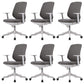 Contemporary Mid-Back Office Chair Gray Conference Fabric Swivel Chair With Arms 6 Piece Set Clearhalo 'furn' 'furn_office_chair' 'Furniture' 'Office Chairs' 'Office Furniture' 'office_chair' 6121232