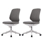 Contemporary Mid-Back Office Chair Gray Conference Fabric Swivel Chair Armless 2 Piece Set Clearhalo 'furn' 'furn_office_chair' 'Furniture' 'Office Chairs' 'Office Furniture' 'office_chair' 6121235