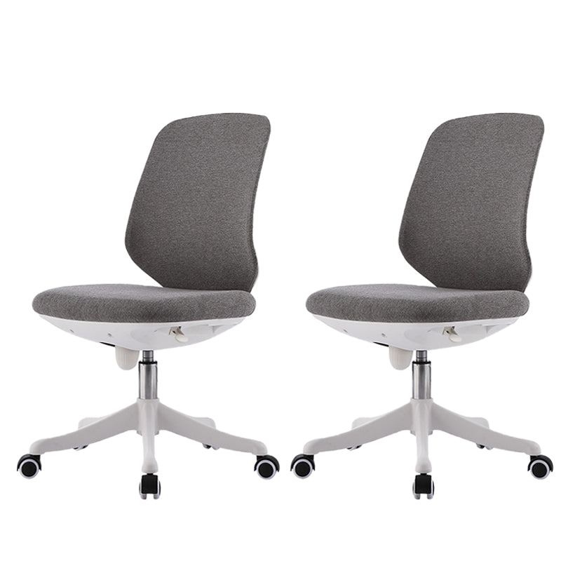 Contemporary Mid-Back Office Chair Gray Conference Fabric Swivel Chair Armless 2 Piece Set Clearhalo 'furn' 'furn_office_chair' 'Furniture' 'Office Chairs' 'Office Furniture' 'office_chair' 6121235