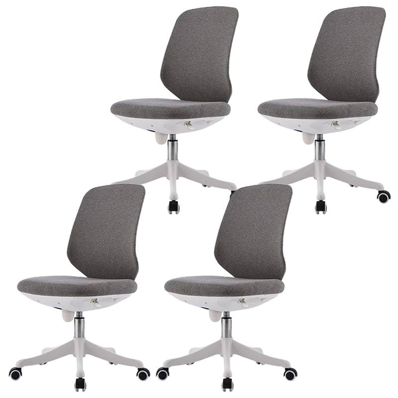 Contemporary Mid-Back Office Chair Gray Conference Fabric Swivel Chair Armless 4 Piece Set Clearhalo 'furn' 'furn_office_chair' 'Furniture' 'Office Chairs' 'Office Furniture' 'office_chair' 6121238