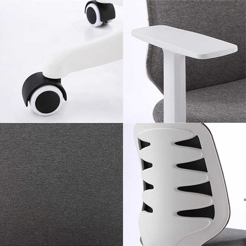 Contemporary Mid-Back Office Chair Gray Conference Fabric Swivel Chair Clearhalo 'furn' 'furn_office_chair' 'Furniture' 'Office Chairs' 'Office Furniture' 'office_chair' 6121239