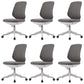 Contemporary Mid-Back Office Chair Gray Conference Fabric Swivel Chair Armless 6 Piece Set Clearhalo 'furn' 'furn_office_chair' 'Furniture' 'Office Chairs' 'Office Furniture' 'office_chair' 6121240