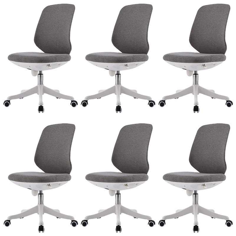 Contemporary Mid-Back Office Chair Gray Conference Fabric Swivel Chair Armless 6 Piece Set Clearhalo 'furn' 'furn_office_chair' 'Furniture' 'Office Chairs' 'Office Furniture' 'office_chair' 6121240
