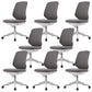 Contemporary Mid-Back Office Chair Gray Conference Fabric Swivel Chair Armless 8 Piece Set Clearhalo 'furn' 'furn_office_chair' 'Furniture' 'Office Chairs' 'Office Furniture' 'office_chair' 6121241