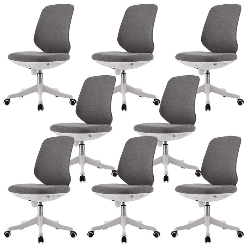 Contemporary Mid-Back Office Chair Gray Conference Fabric Swivel Chair Armless 8 Piece Set Clearhalo 'furn' 'furn_office_chair' 'Furniture' 'Office Chairs' 'Office Furniture' 'office_chair' 6121241