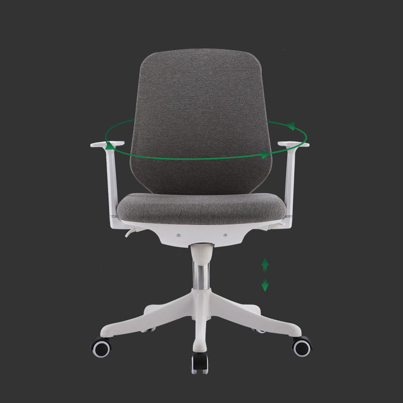 Contemporary Mid-Back Office Chair Gray Conference Fabric Swivel Chair Clearhalo 'furn' 'furn_office_chair' 'Furniture' 'Office Chairs' 'Office Furniture' 'office_chair' 6121243