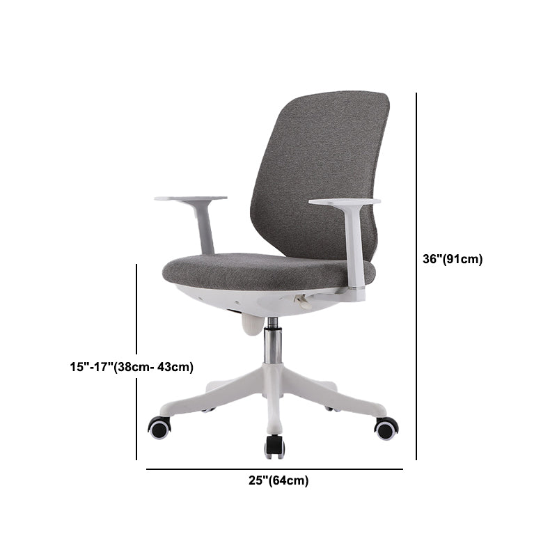 Contemporary Mid-Back Office Chair Gray Conference Fabric Swivel Chair Clearhalo 'furn' 'furn_office_chair' 'Furniture' 'Office Chairs' 'Office Furniture' 'office_chair' 6121244