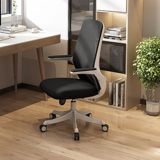Flip-up Armrest Desk Chair Microfiber Desk High Back Chair Swivel Ergonomic Clearhalo 'furn' 'furn_office_chair' 'Furniture' 'Office Chairs' 'Office Furniture' 'office_chair' 6121246