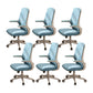 Flip-up Armrest Desk Chair Microfiber Desk High Back Chair Swivel Ergonomic Blue 6 Piece Set Clearhalo 'furn' 'furn_office_chair' 'Furniture' 'Office Chairs' 'Office Furniture' 'office_chair' 6121250