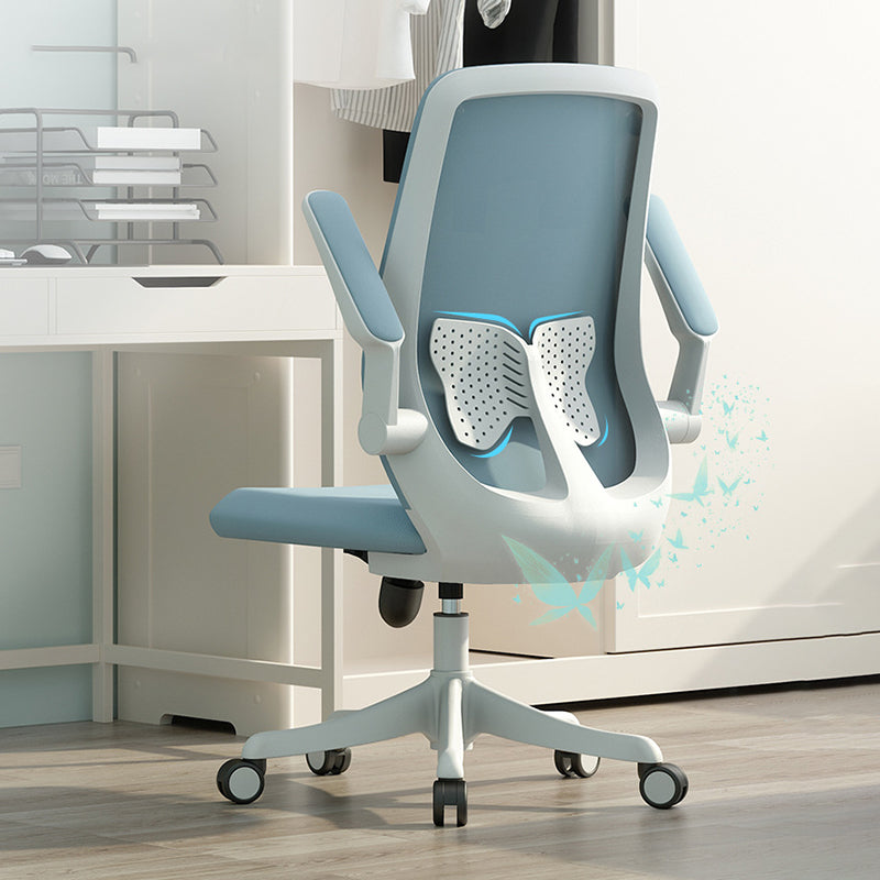 Flip-up Armrest Desk Chair Microfiber Desk High Back Chair Swivel Ergonomic Clearhalo 'furn' 'furn_office_chair' 'Furniture' 'Office Chairs' 'Office Furniture' 'office_chair' 6121251