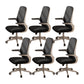Flip-up Armrest Desk Chair Microfiber Desk High Back Chair Swivel Ergonomic Black 6 Piece Set Clearhalo 'furn' 'furn_office_chair' 'Furniture' 'Office Chairs' 'Office Furniture' 'office_chair' 6121258