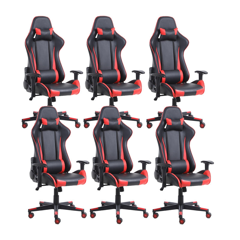 Eigentijdse fauteuil met hoofdsteun, gestoffeerde draaibare kunstleren stoel