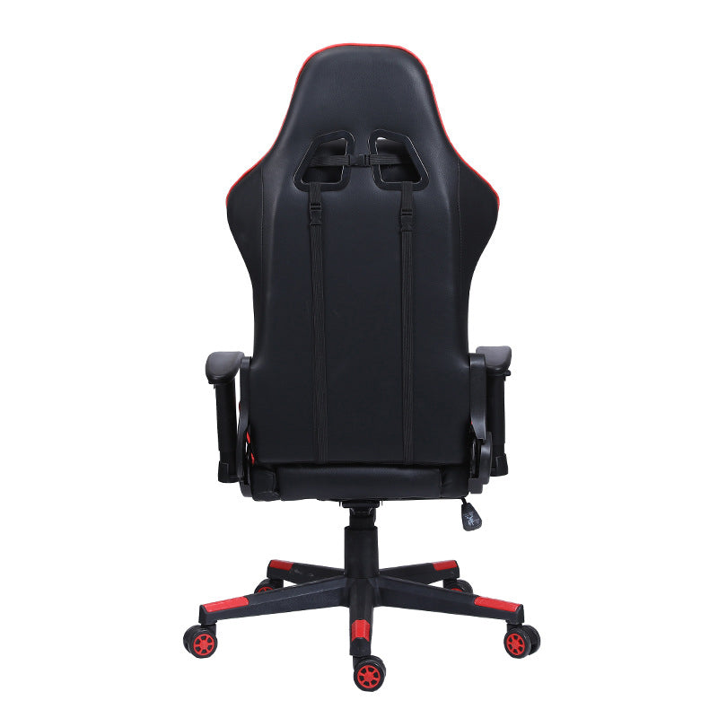 Eigentijdse fauteuil met hoofdsteun, gestoffeerde draaibare kunstleren stoel