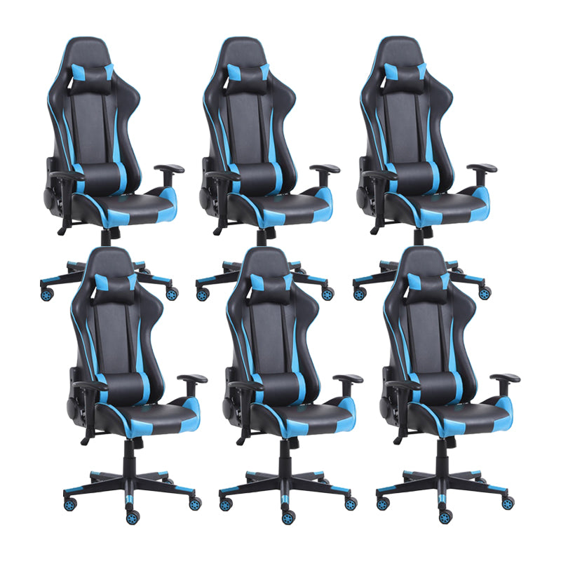 Eigentijdse fauteuil met hoofdsteun, gestoffeerde draaibare kunstleren stoel