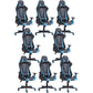 Eigentijdse fauteuil met hoofdsteun, gestoffeerde draaibare kunstleren stoel