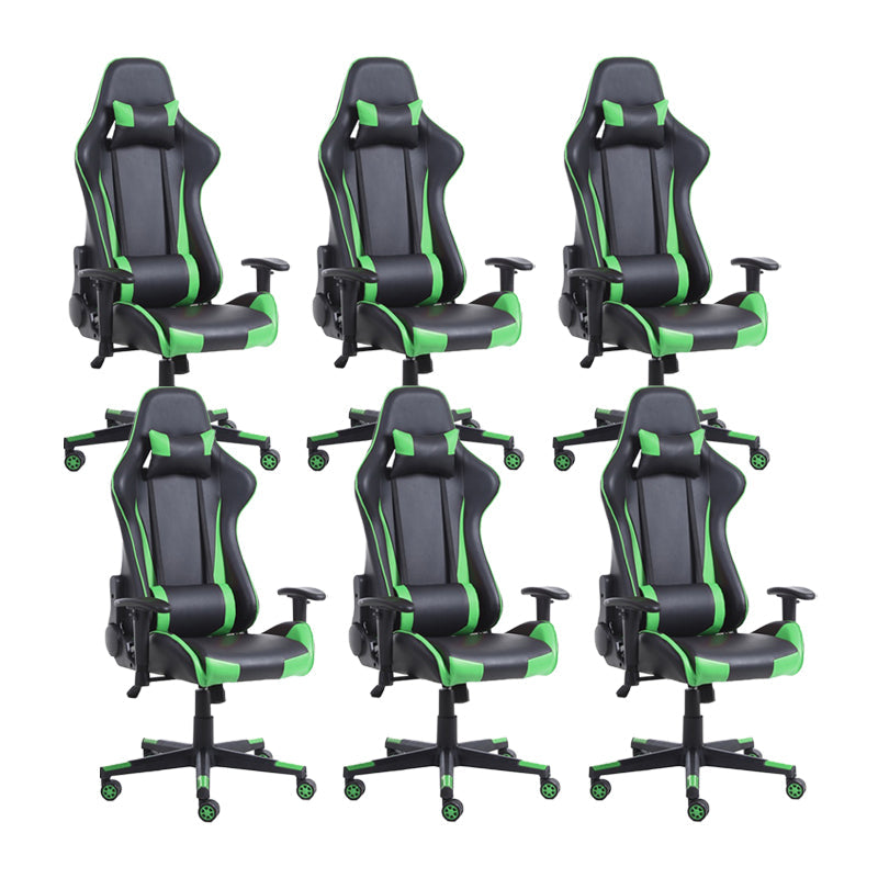 Eigentijdse fauteuil met hoofdsteun, gestoffeerde draaibare kunstleren stoel