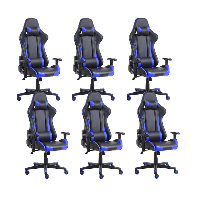 Eigentijdse fauteuil met hoofdsteun, gestoffeerde draaibare kunstleren stoel