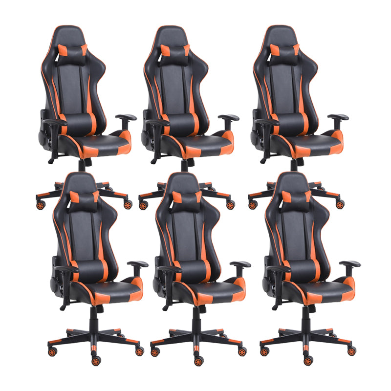 Eigentijdse fauteuil met hoofdsteun, gestoffeerde draaibare kunstleren stoel