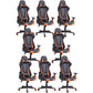Eigentijdse fauteuil met hoofdsteun, gestoffeerde draaibare kunstleren stoel