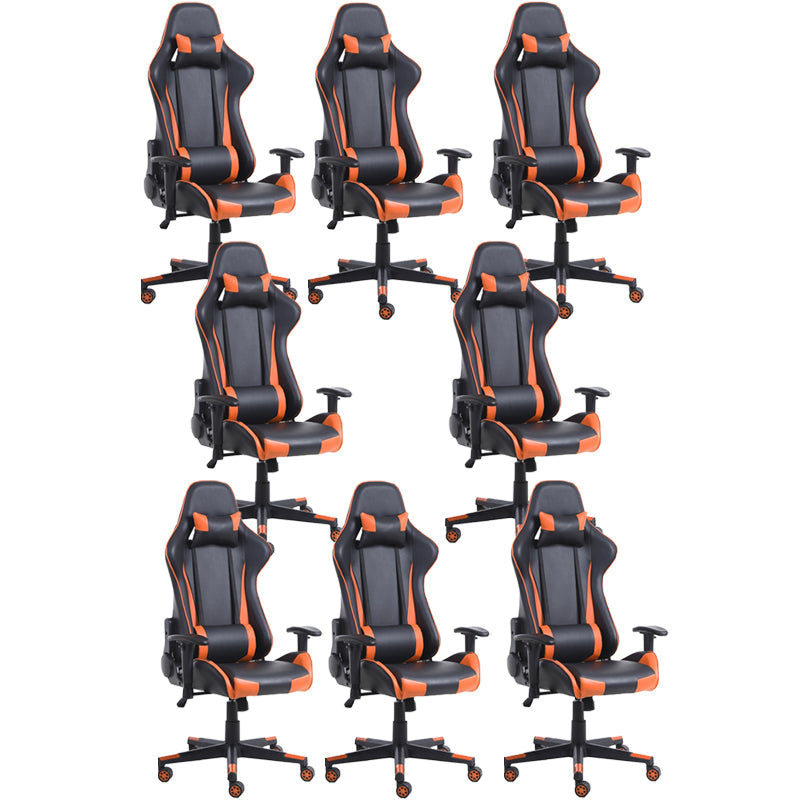 Eigentijdse fauteuil met hoofdsteun, gestoffeerde draaibare kunstleren stoel