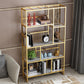Standard Metal Shelf Bookcase Glam Open Book Shelf with Shelves