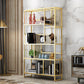 Standard Metal Shelf Bookcase Glam Open Book Shelf with Shelves
