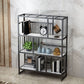 Standard Metal Shelf Bookcase Glam Open Book Shelf with Shelves