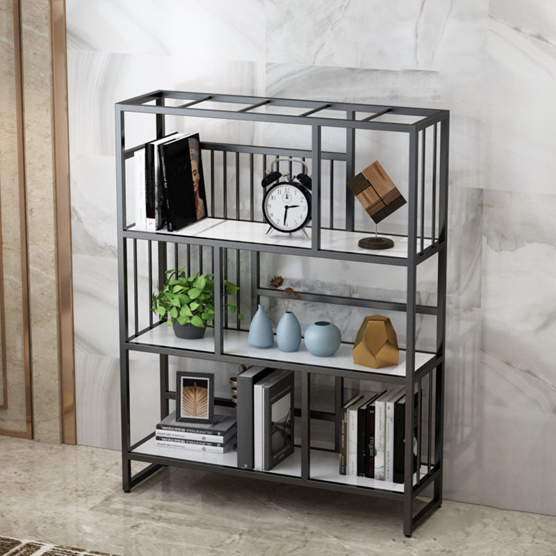 Standard Metal Shelf Bookcase Glam Open Book Shelf with Shelves