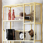 Standard Metal Shelf Bookcase Glam Open Book Shelf with Shelves
