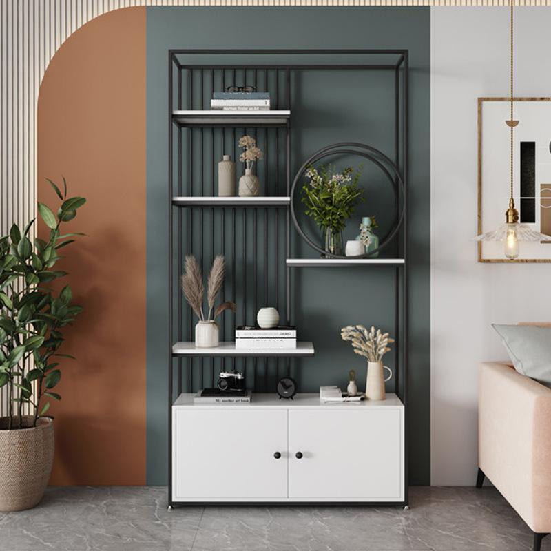 11.8" W Modern Metal Bookcase with Rectangular Shelves Etagere Bookshelf Clearhalo 'Bookcases' 'furn' 'furn_bookcases' 'Furniture' 'Office Furniture' 6121331