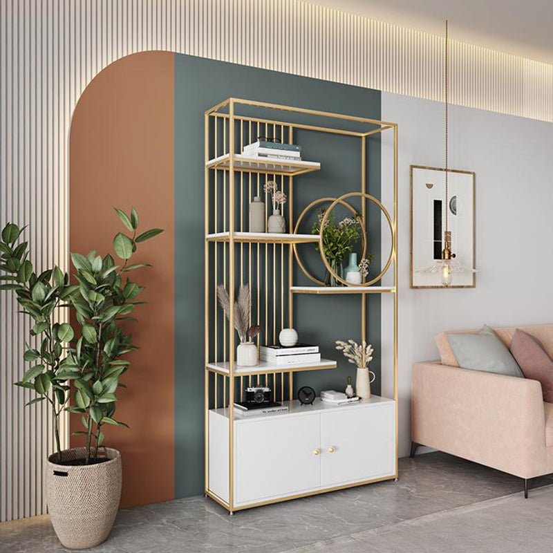 11.8" W Modern Metal Bookcase with Rectangular Shelves Etagere Bookshelf Clearhalo 'Bookcases' 'furn' 'furn_bookcases' 'Furniture' 'Office Furniture' 6121332