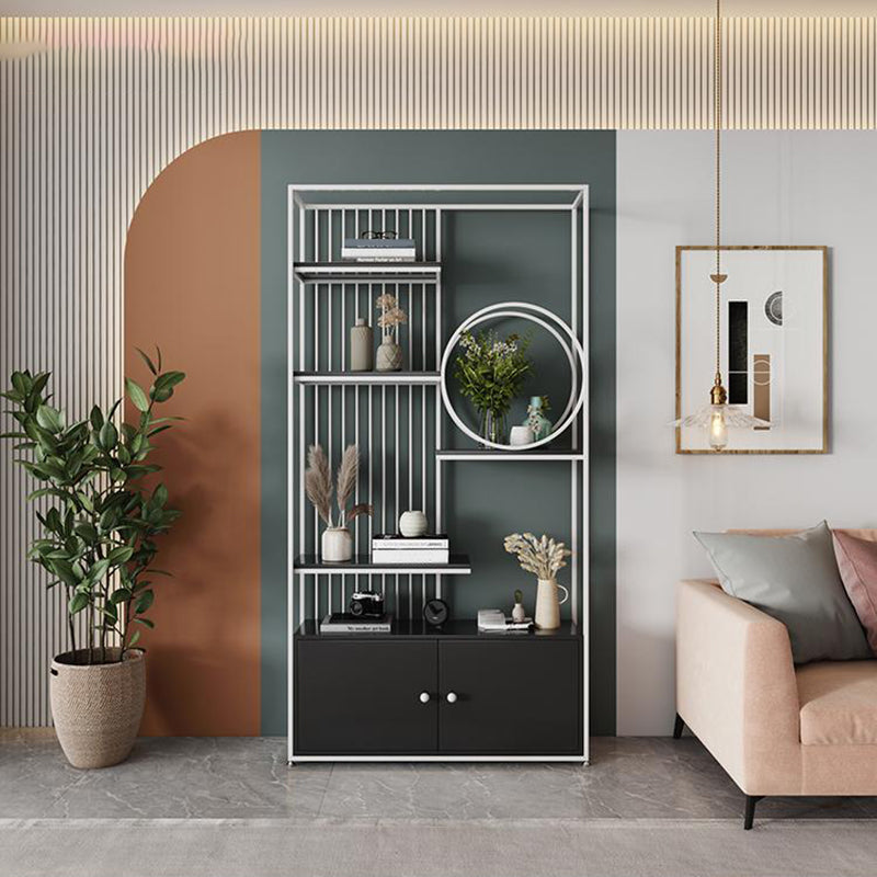 11.8" W Modern Metal Bookcase with Rectangular Shelves Etagere Bookshelf Clearhalo 'Bookcases' 'furn' 'furn_bookcases' 'Furniture' 'Office Furniture' 6121338