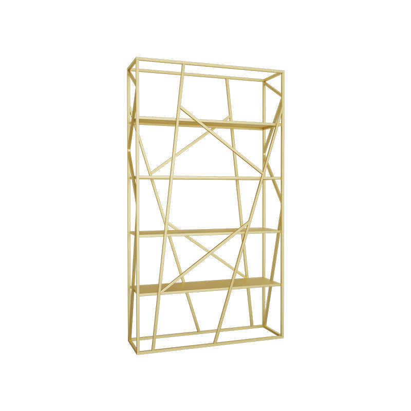 Metal Ladder Shelf Bookcase Modern Vertical Open Back Book Shelf 39.4"L x 11.8"W x 70.9"H Gold Clearhalo 'Bookcases' 'furn' 'furn_bookcases' 'Furniture' 'Office Furniture' 6121347