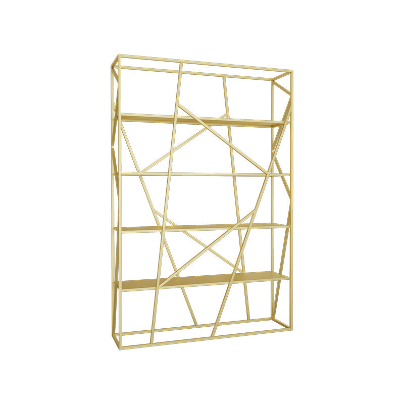 Metal Ladder Shelf Bookcase Modern Vertical Open Back Book Shelf 47.2"L x 11.8"W x 70.9"H Gold Clearhalo 'Bookcases' 'furn' 'furn_bookcases' 'Furniture' 'Office Furniture' 6121348